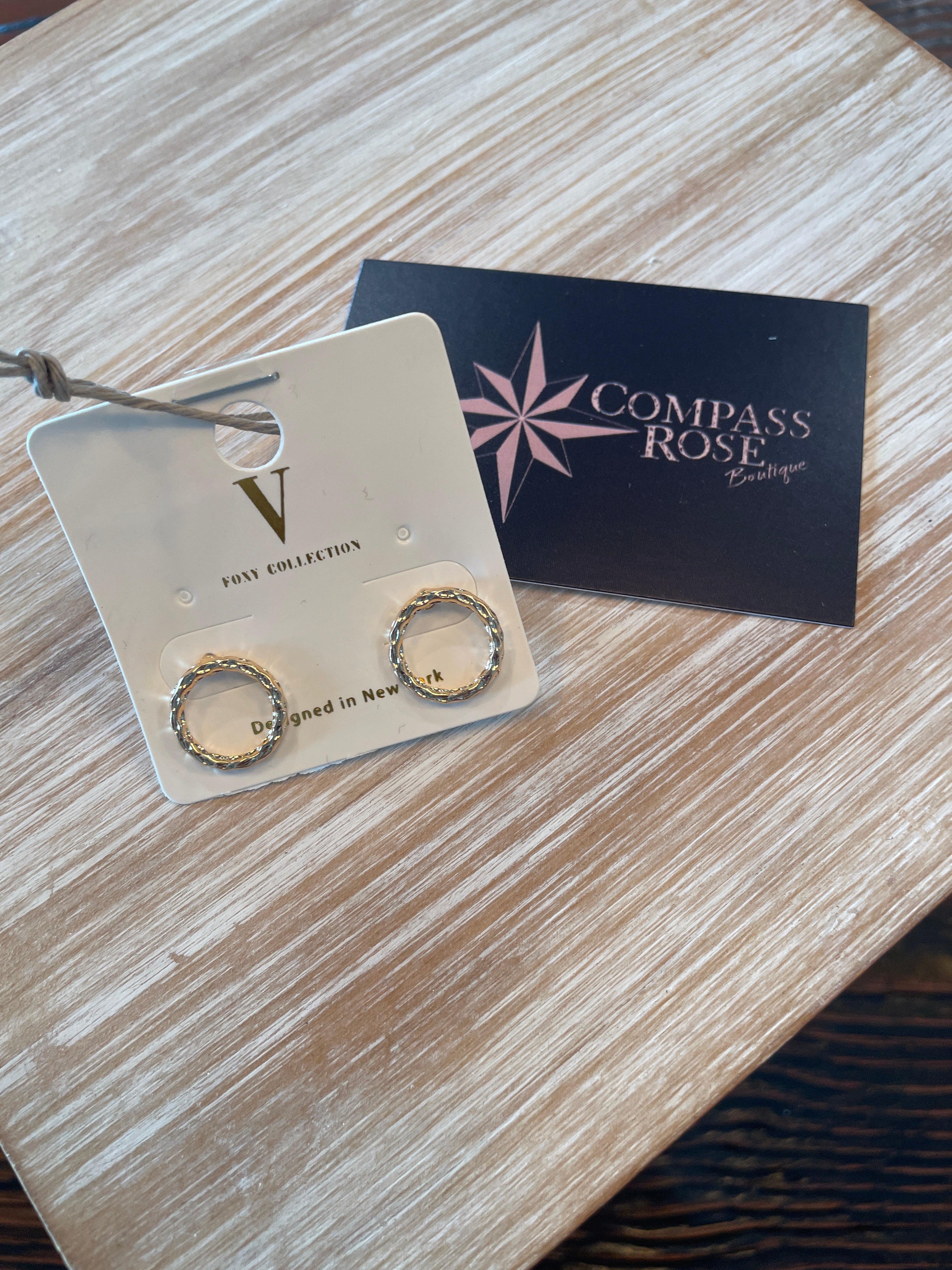 Gold Woven Circle Earrings