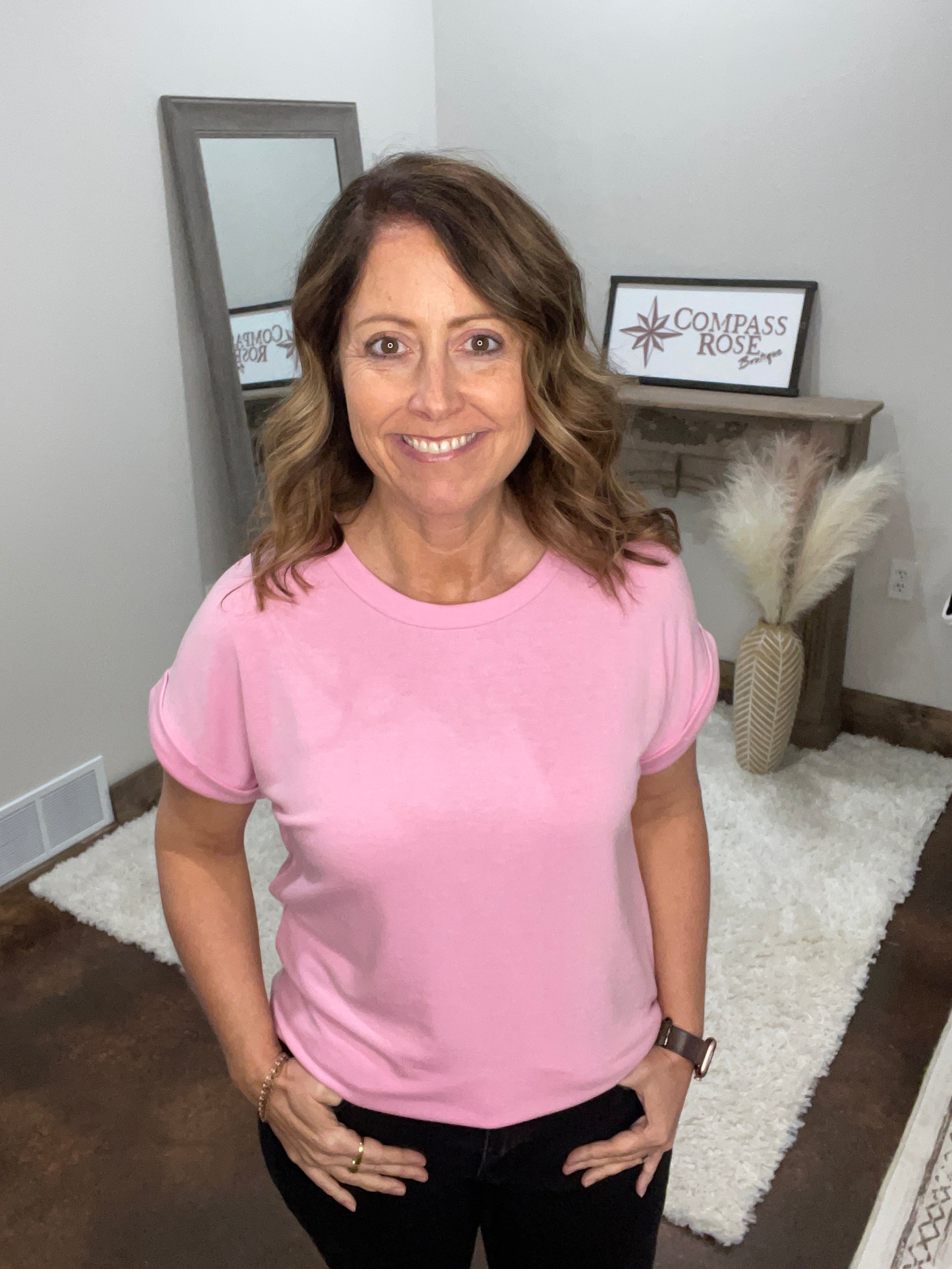 Short Sleeve Solid French Terry Top