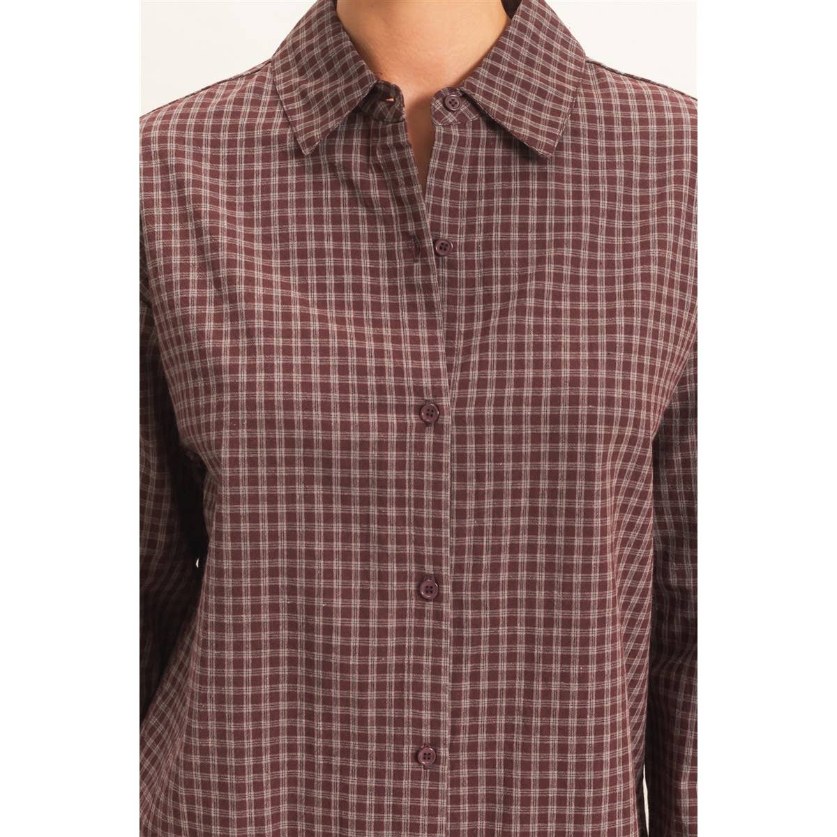 Plaid Button-Up Shirt
