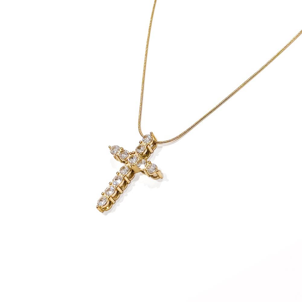 Hannah Diamond Cross Necklace - WATERPROOF