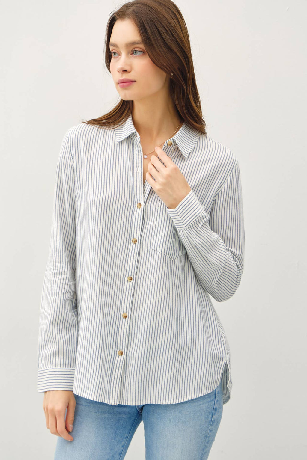 Pinstripe Button Up Shirt