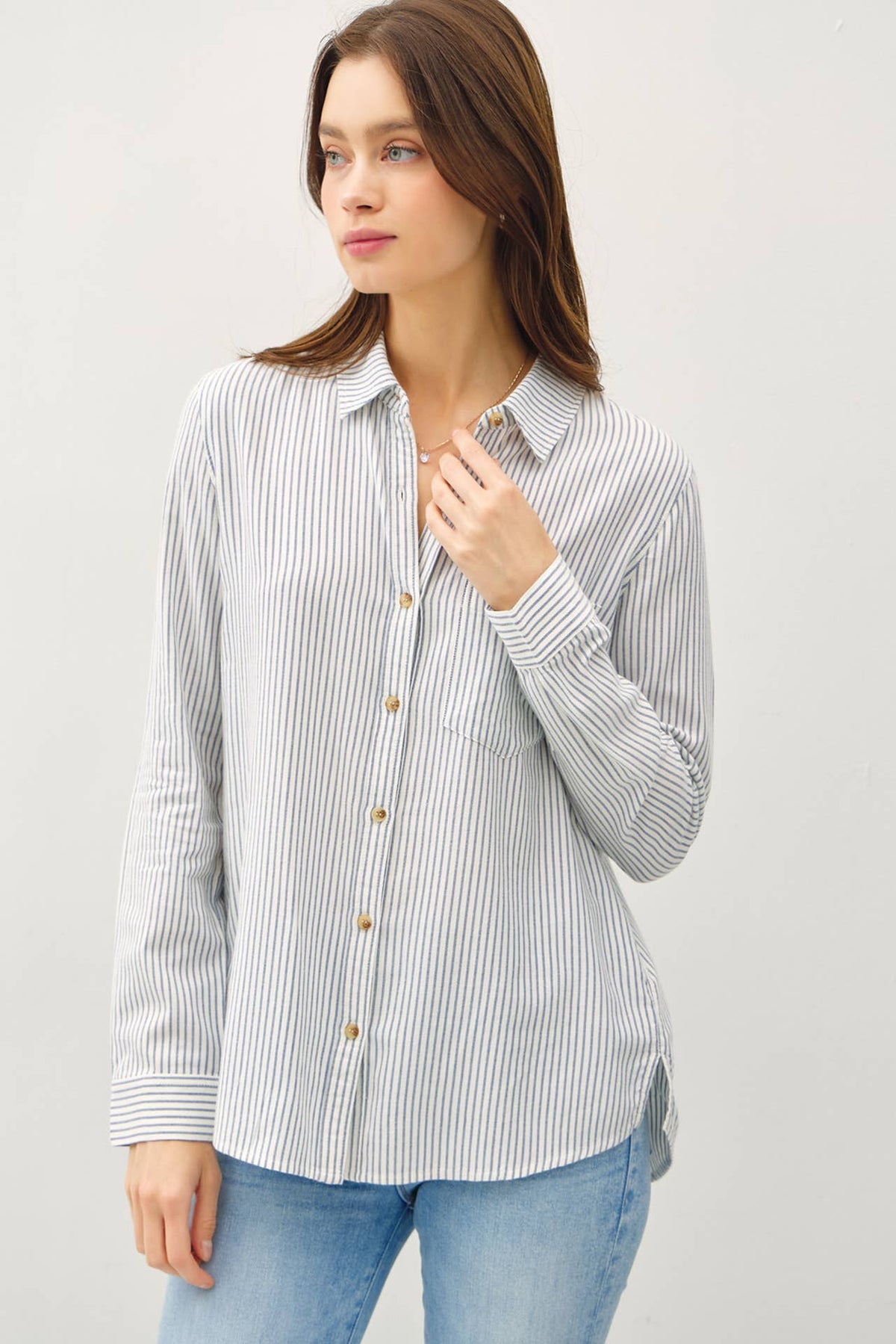 Pinstripe Button Up Shirt