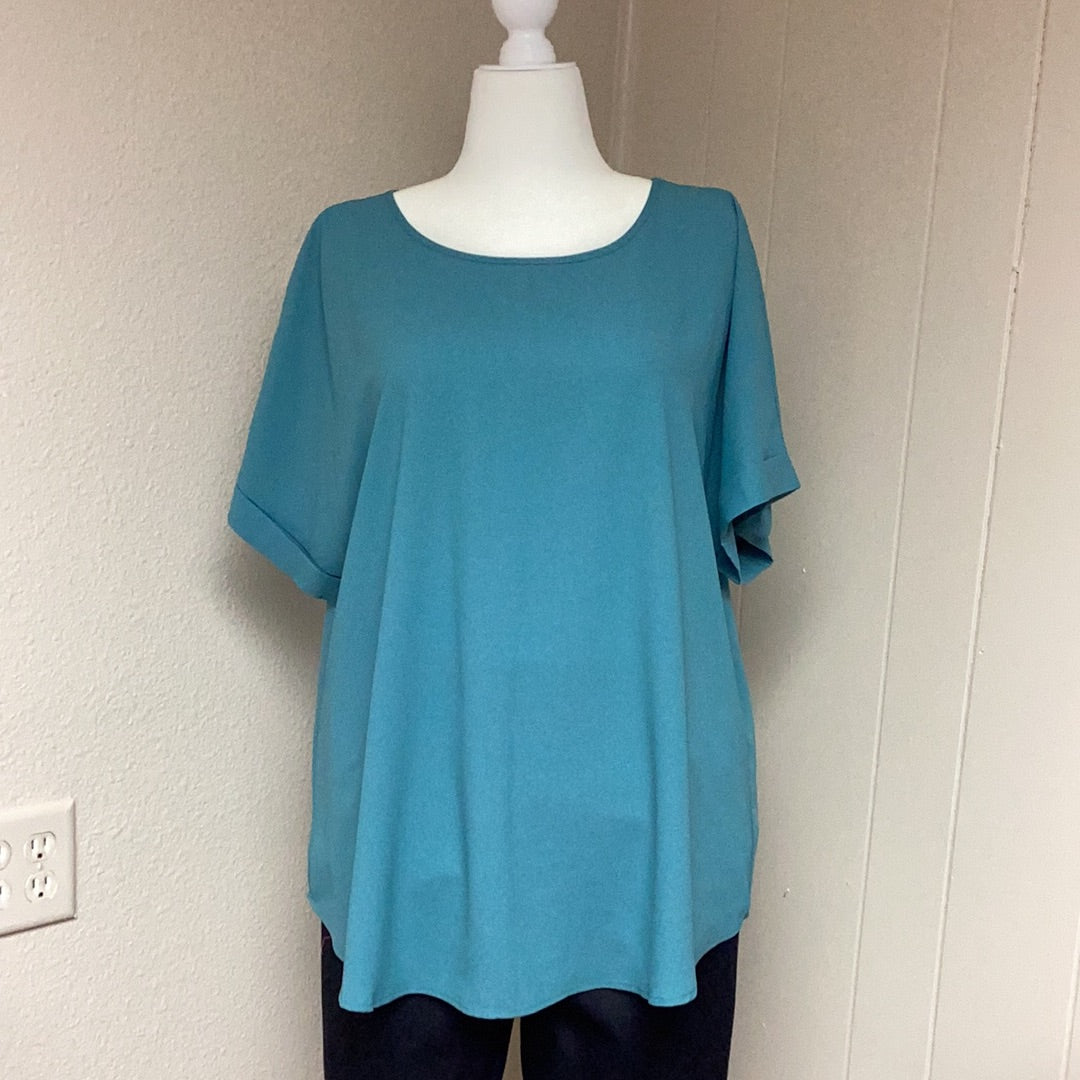 Zenana Rolled Sleeve Boat Neck Top