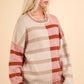 Color Block Oversized Striped Knit Sweater