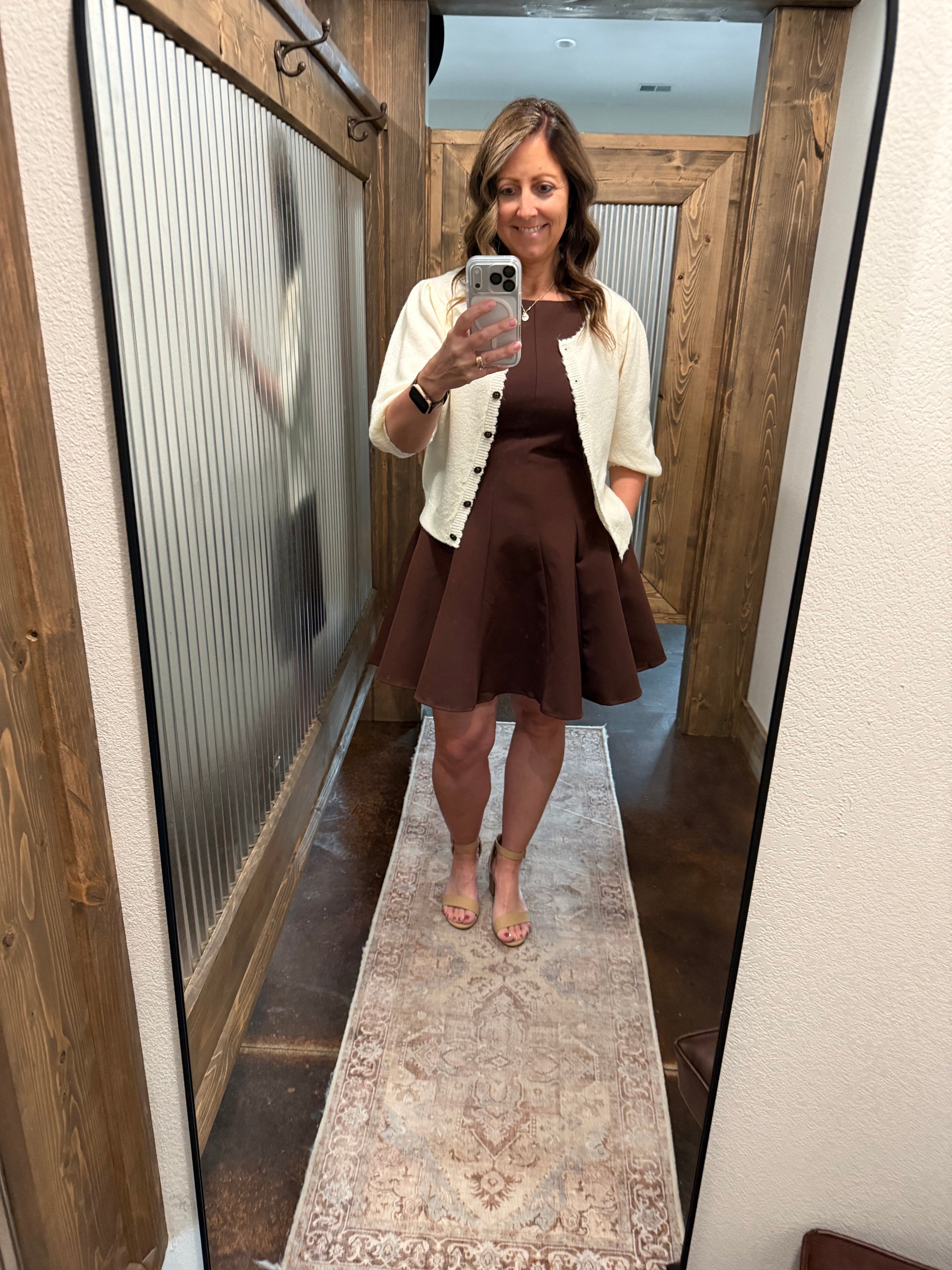 Button-Up Puff Sleeve Cardigan