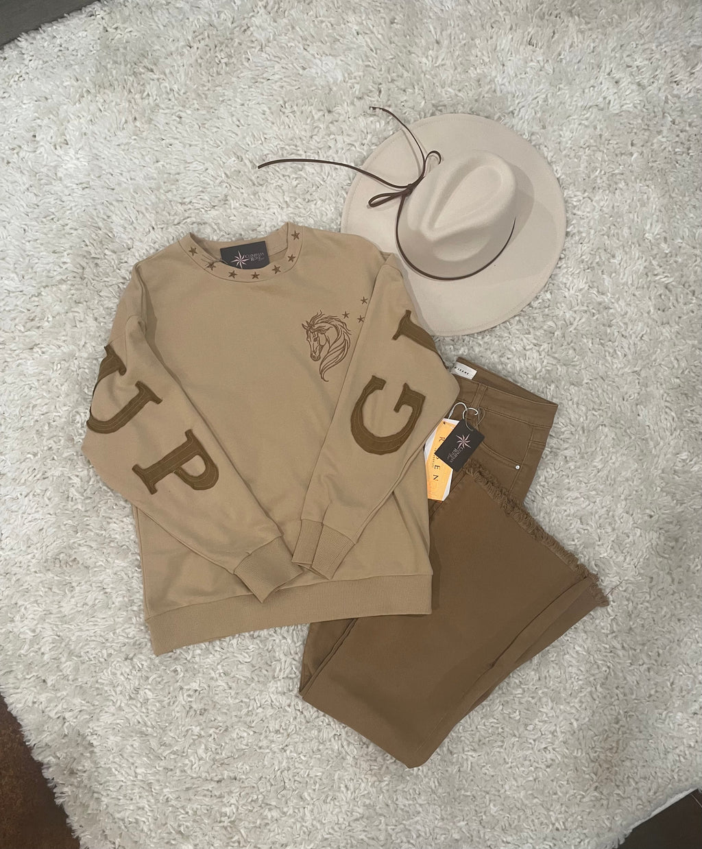 Giddy Up Horse Embroidered Sweatshirt