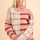 Color Block Oversized Striped Knit Sweater