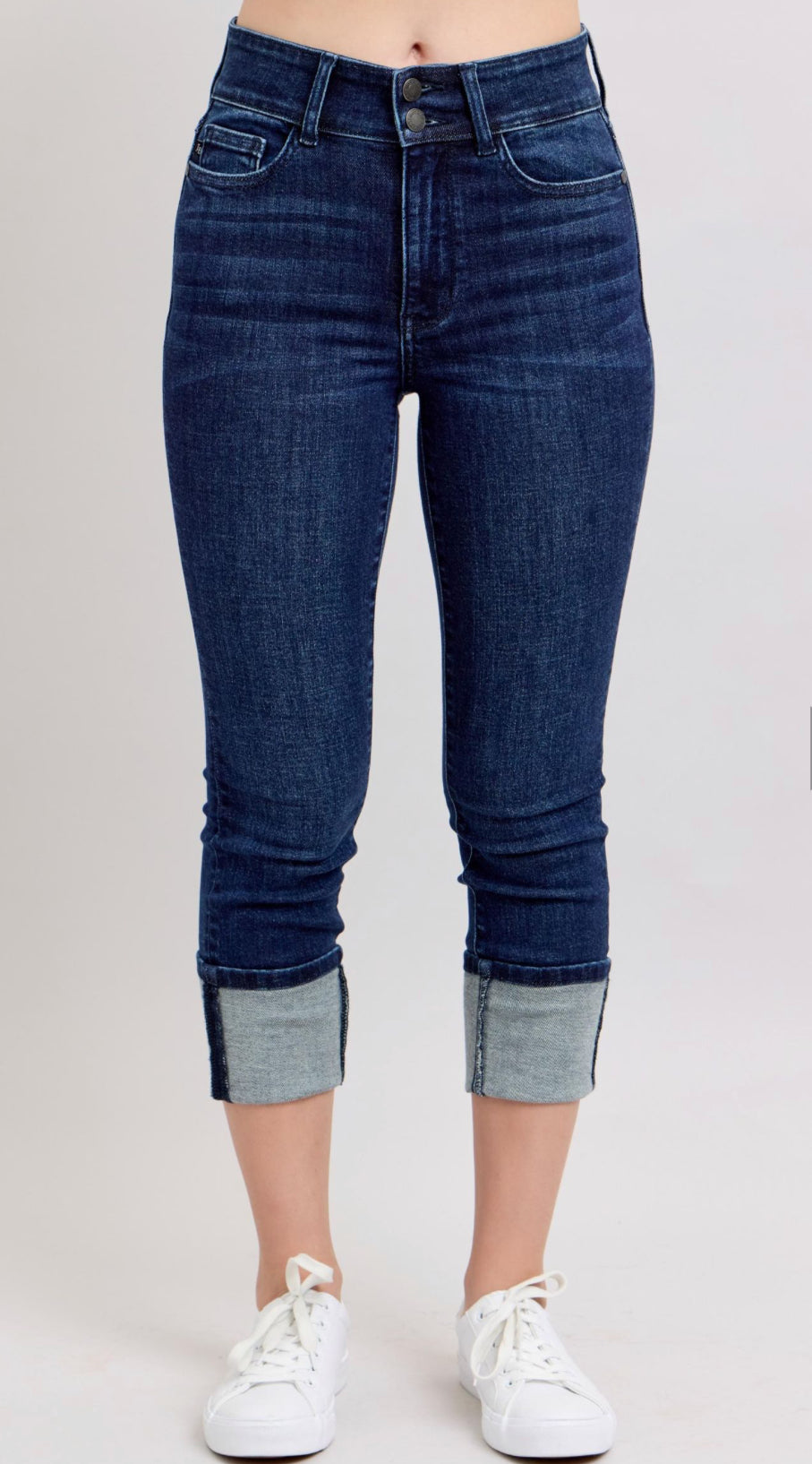 Judy Blue HW Double Waist Band Capri