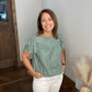 Laurel Pleated Ruffle Blouse