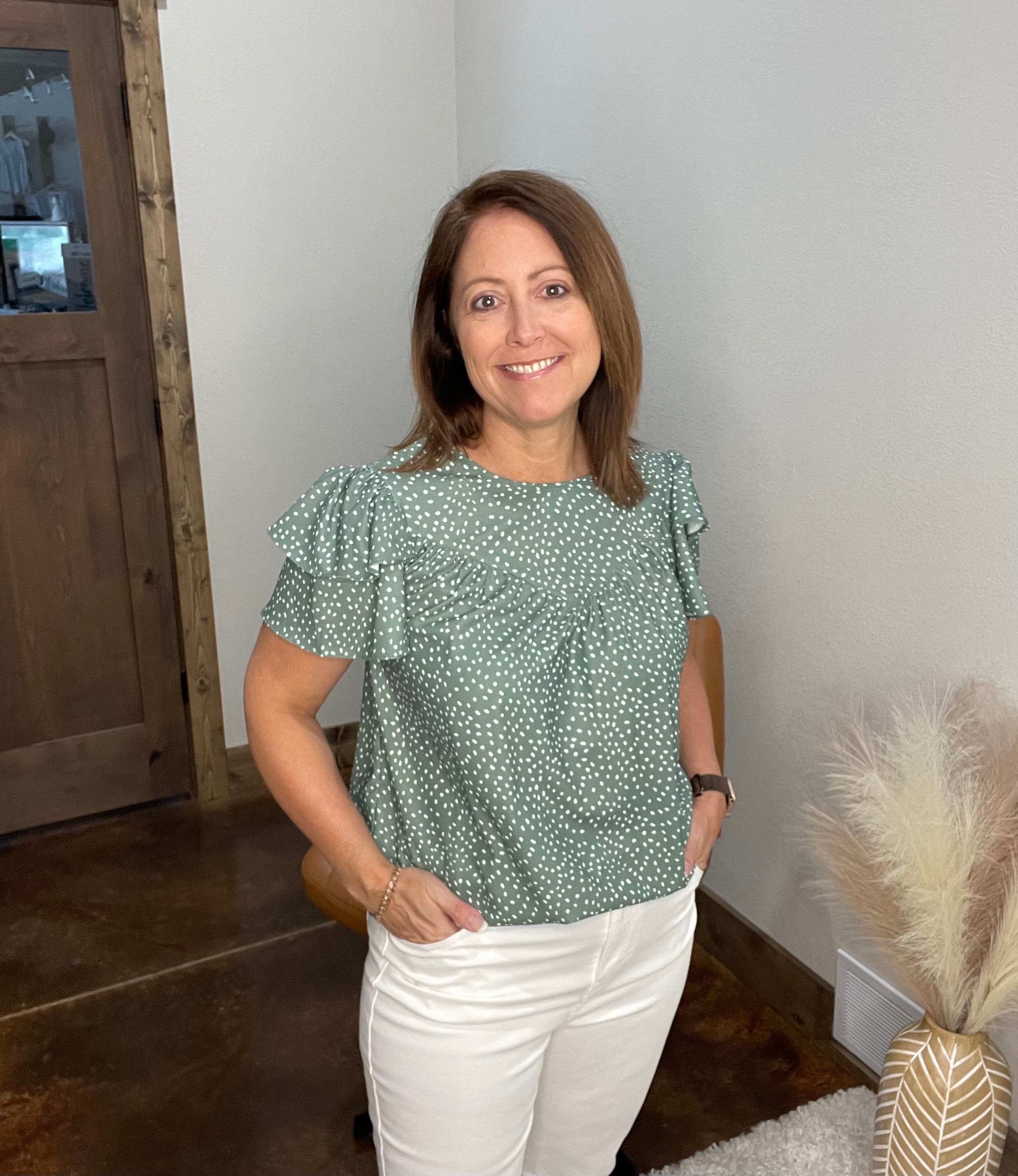 Laurel Pleated Ruffle Blouse