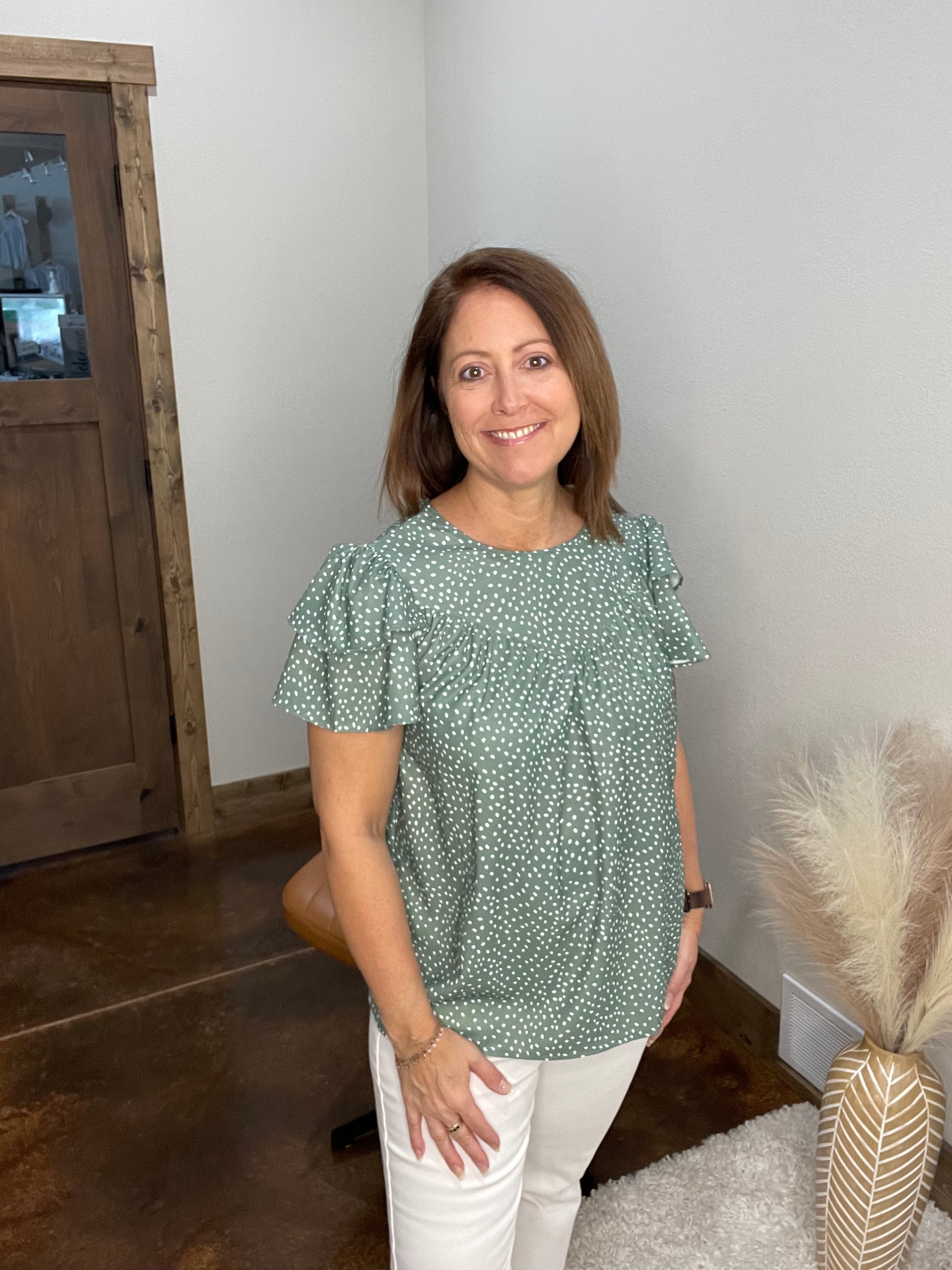 Laurel Pleated Ruffle Blouse