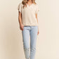 V Neck Collared Short Sleeve Sweater