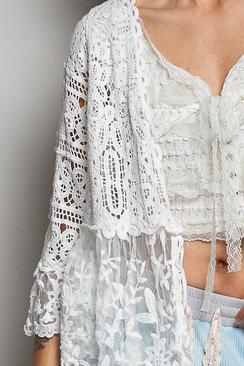 Crochet Floral Lace Cardigan