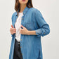 DENIM TENCEL BUTTON UP OVERSIZED SHIRT