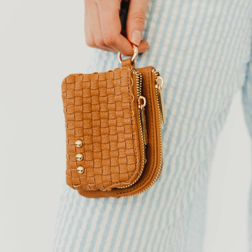 Woven Cameron Double Zip Card Wallet