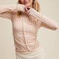 Semi Sheer Textured Lace Long-Sleeve Layering Top