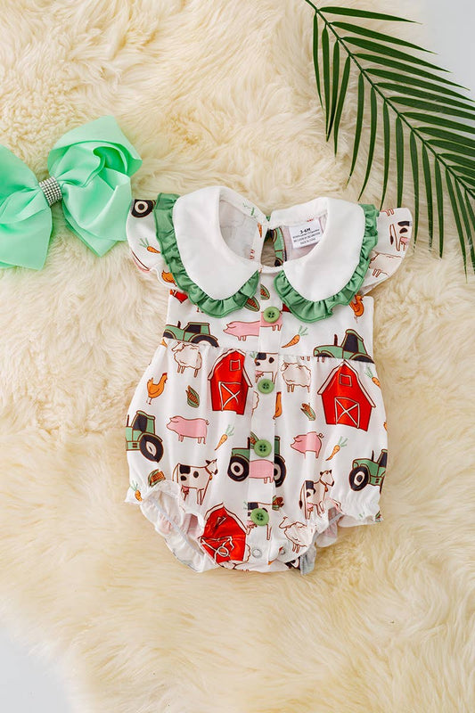 FARM GIRL PRINTED BABY ROMPER