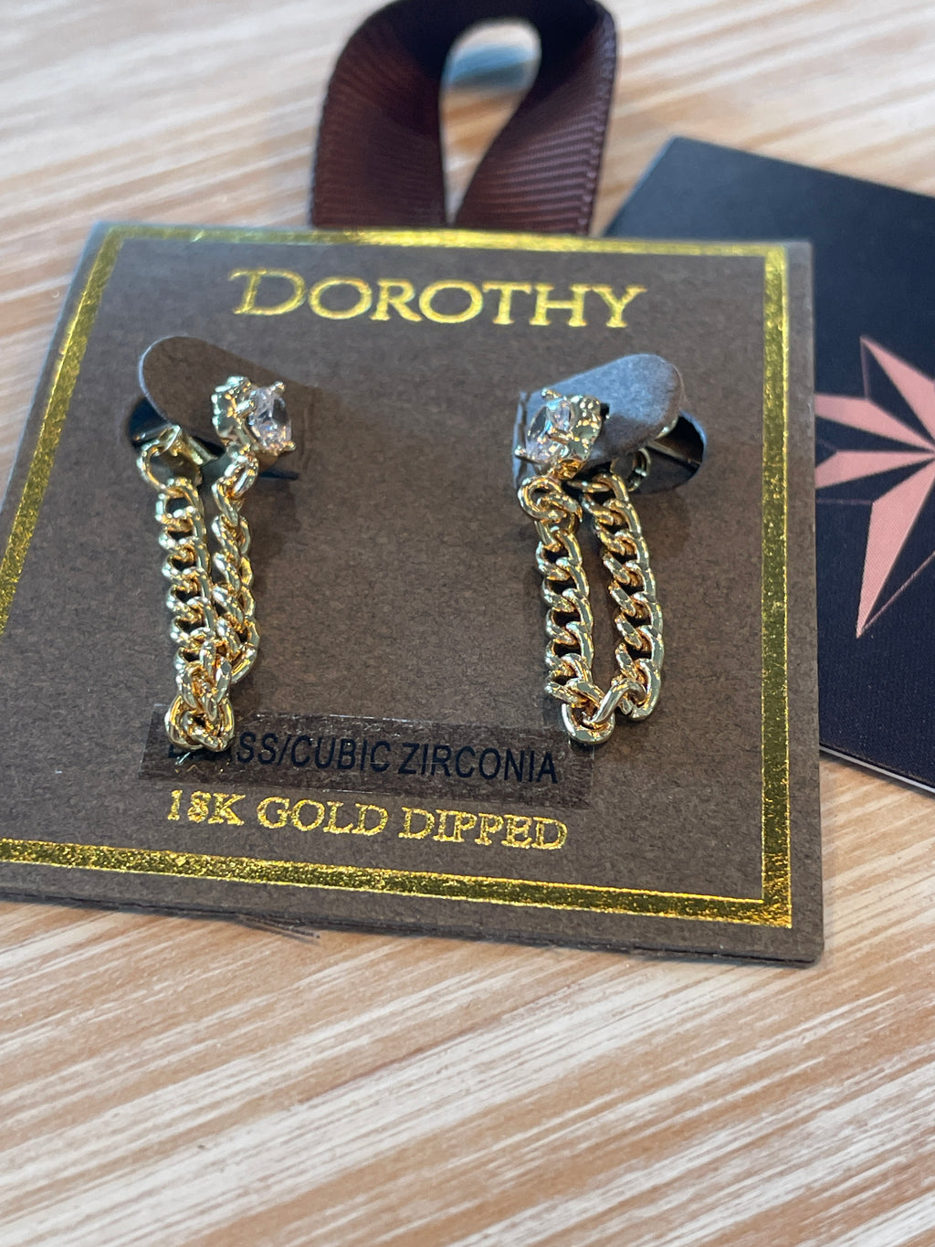 Chain Dangle Earrings w/ Stud