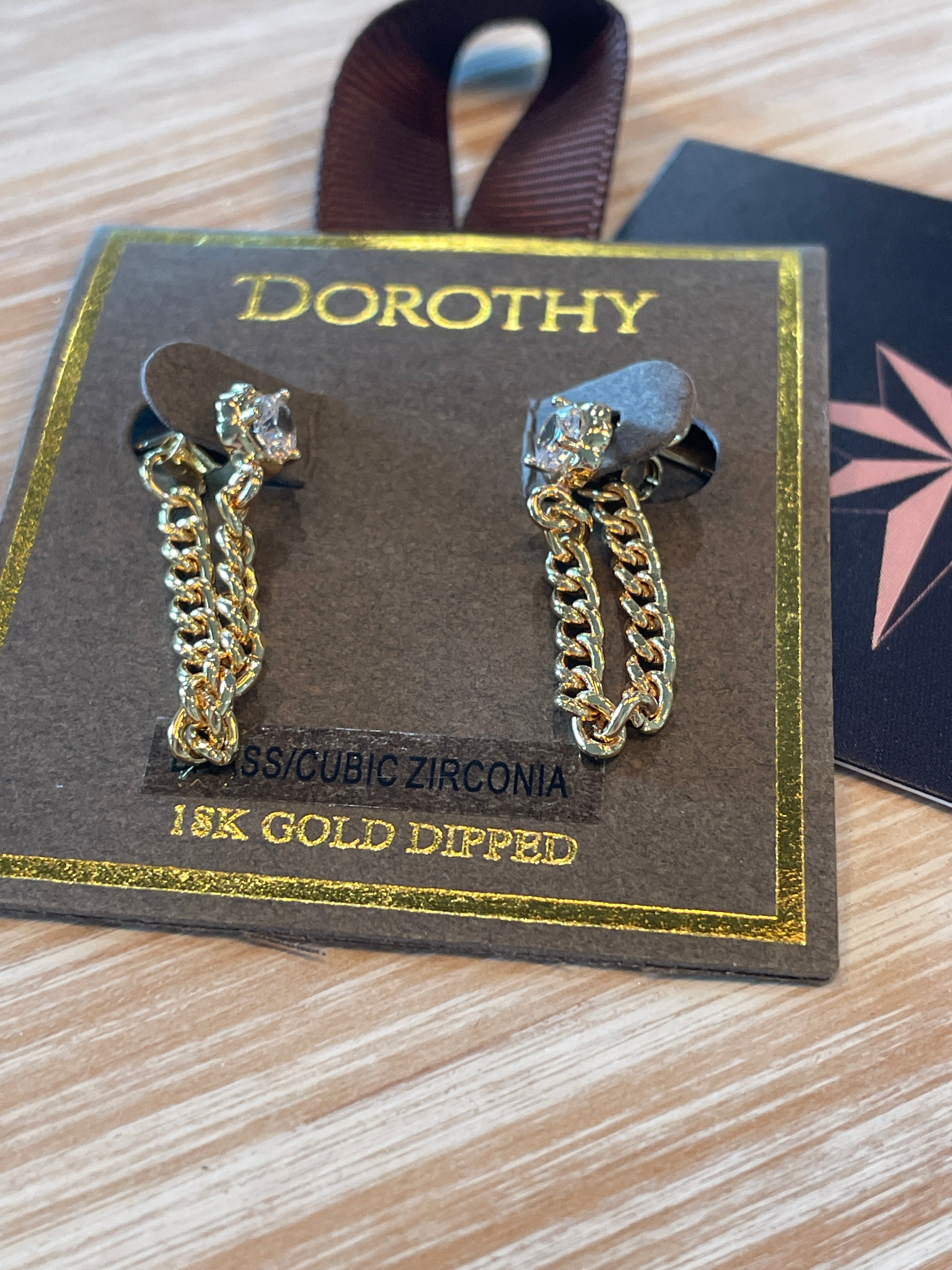 Chain Dangle Earrings w/ Stud