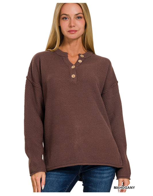 Henley Neckline Sweater