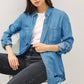 DENIM TENCEL BUTTON UP OVERSIZED SHIRT