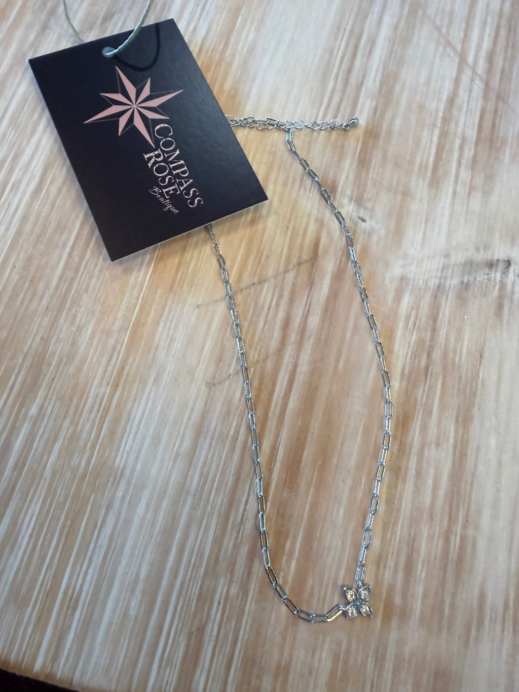 CZ Flower Pendant Necklace
