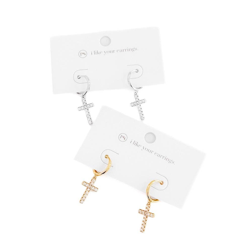 Taryn Diamond Cross Earrings