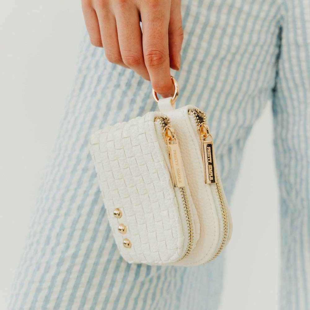 Woven Cameron Double Zip Card Wallet
