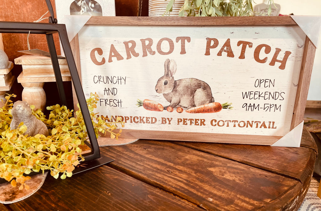 Carrot Patch Bunny Whitewash: 16 x 8 x 1.5