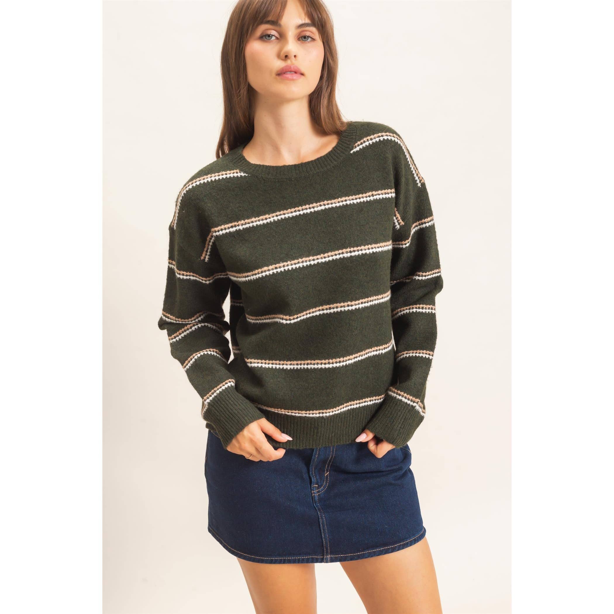 Striped Crew Neck Sweater