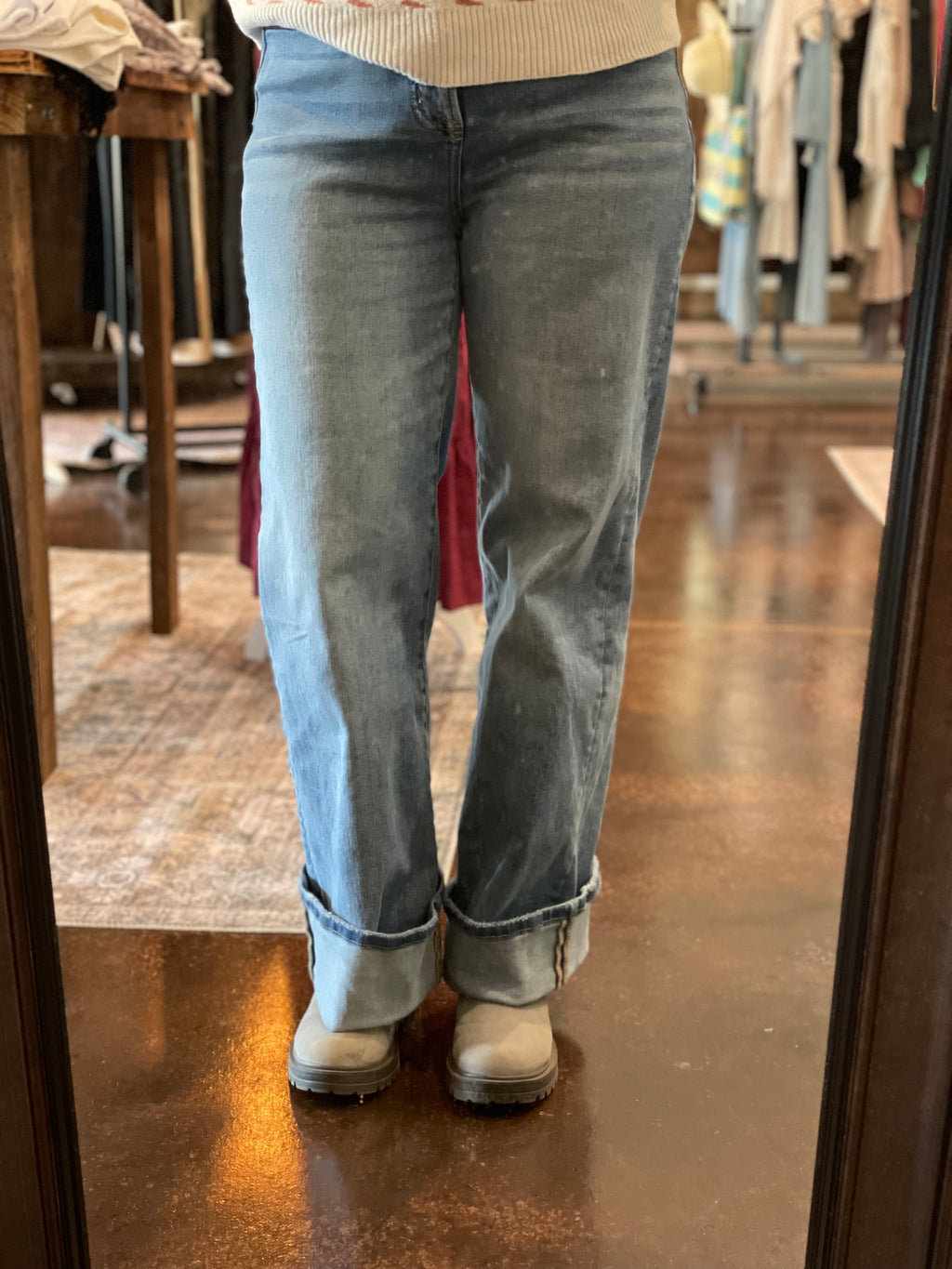 Super High Wide Leg w/ Cuff Hem