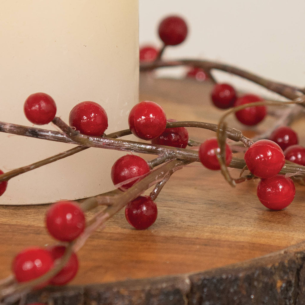 Rustic Red Holly Berries String Garland - 6 Ft.