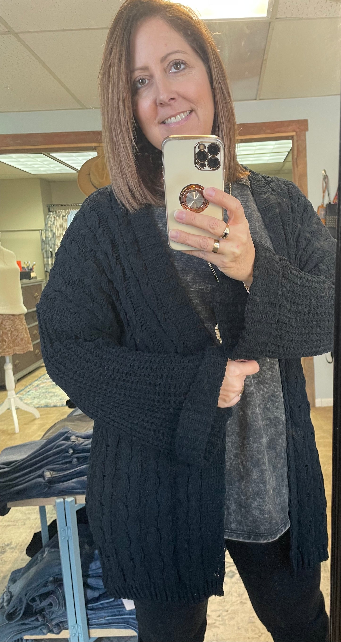 Cable Knit Sweater Cardigan