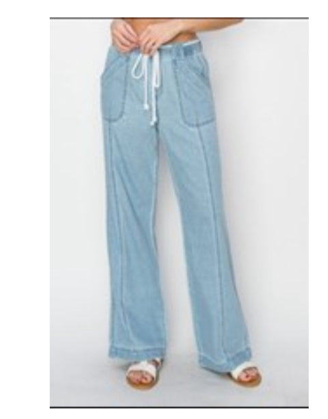 Risen High Rise Straight Pull On Jeans