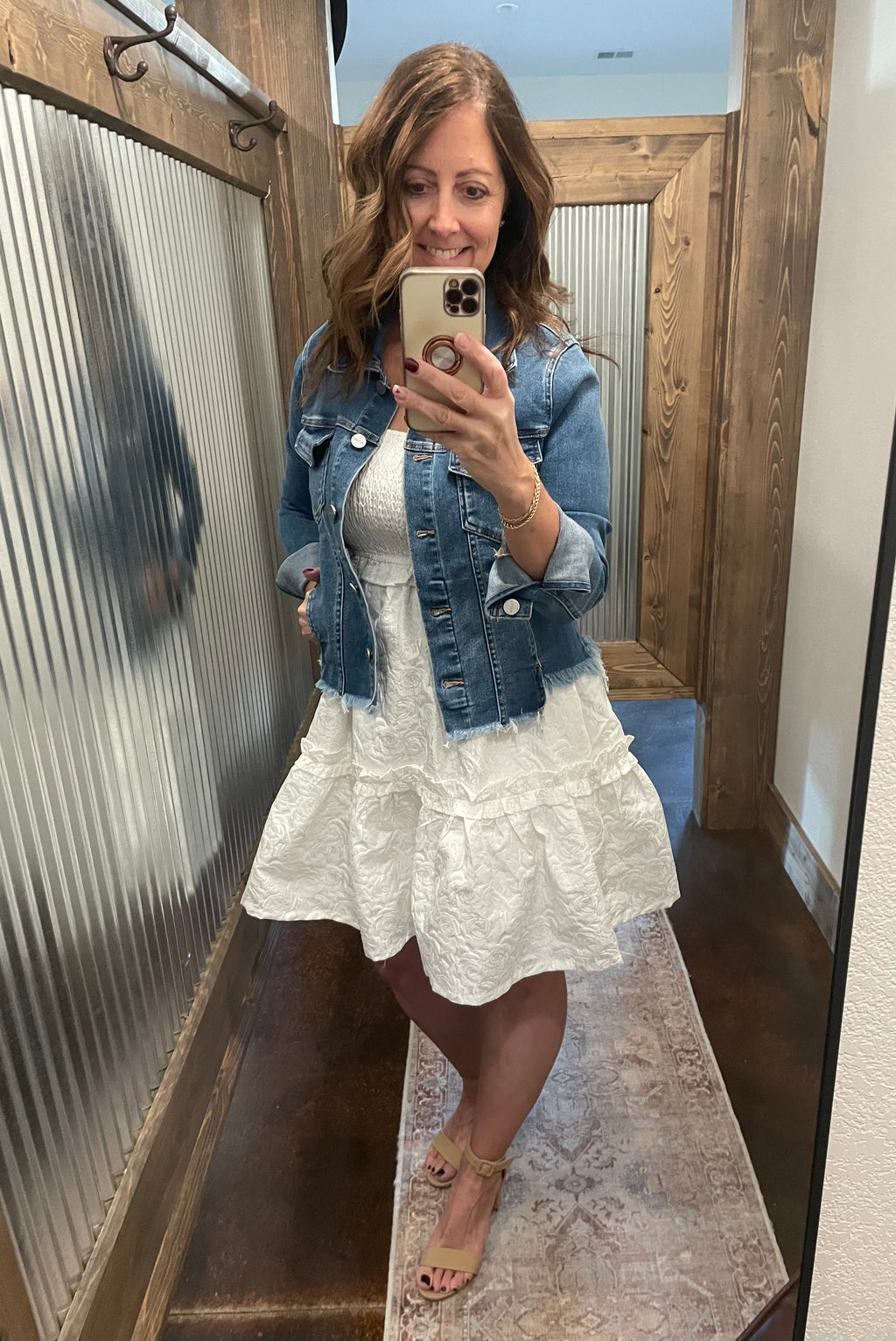 Smocked Tie-Strap Mini Dress