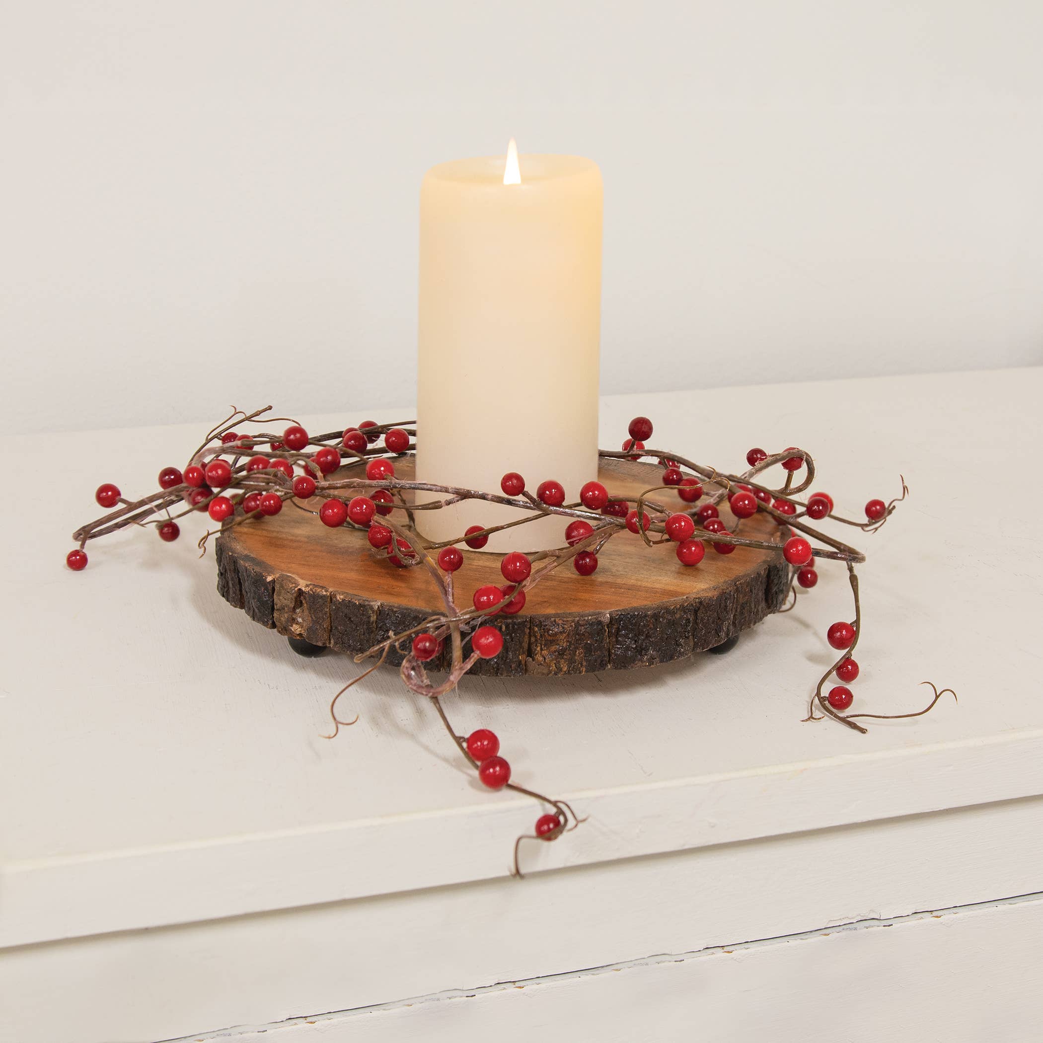 Rustic Red Holly Berries String Garland - 6 Ft.