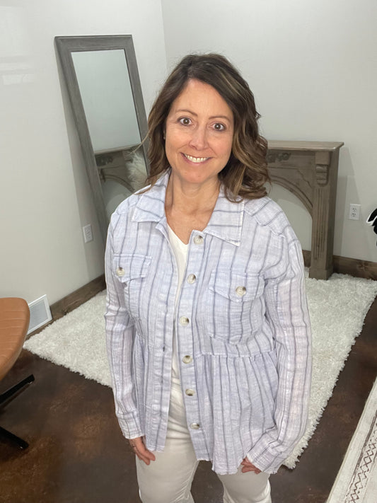 Washed Peplum Jacket