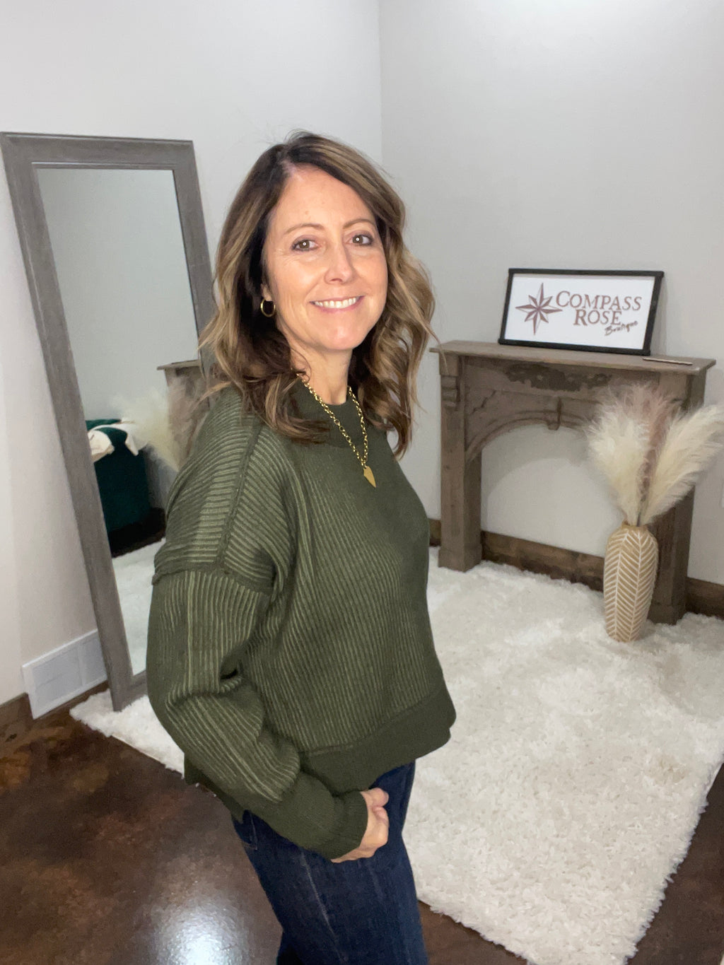 Exposed Seam Two-Tone Sweater