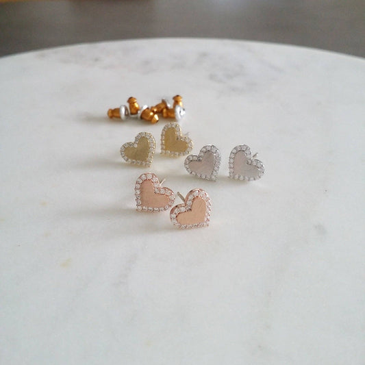 Pave Heart (Trim) Earrings