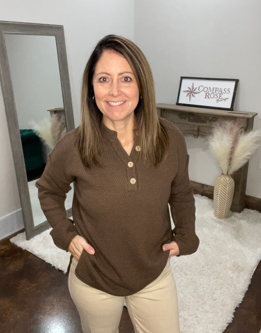 Henley Neckline Sweater