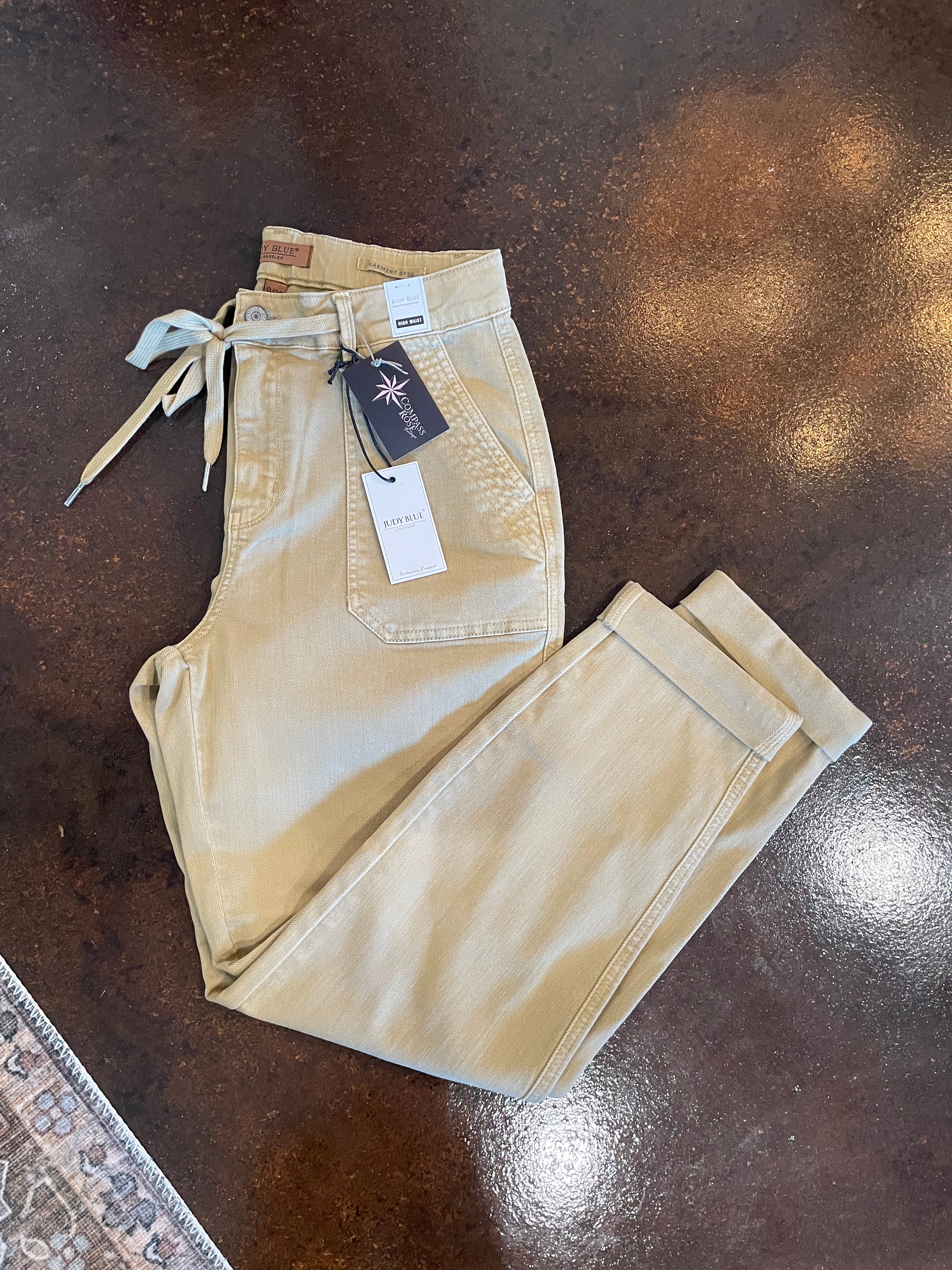 Judy Blue High Waist Garment Dyed Cuffed Jogger