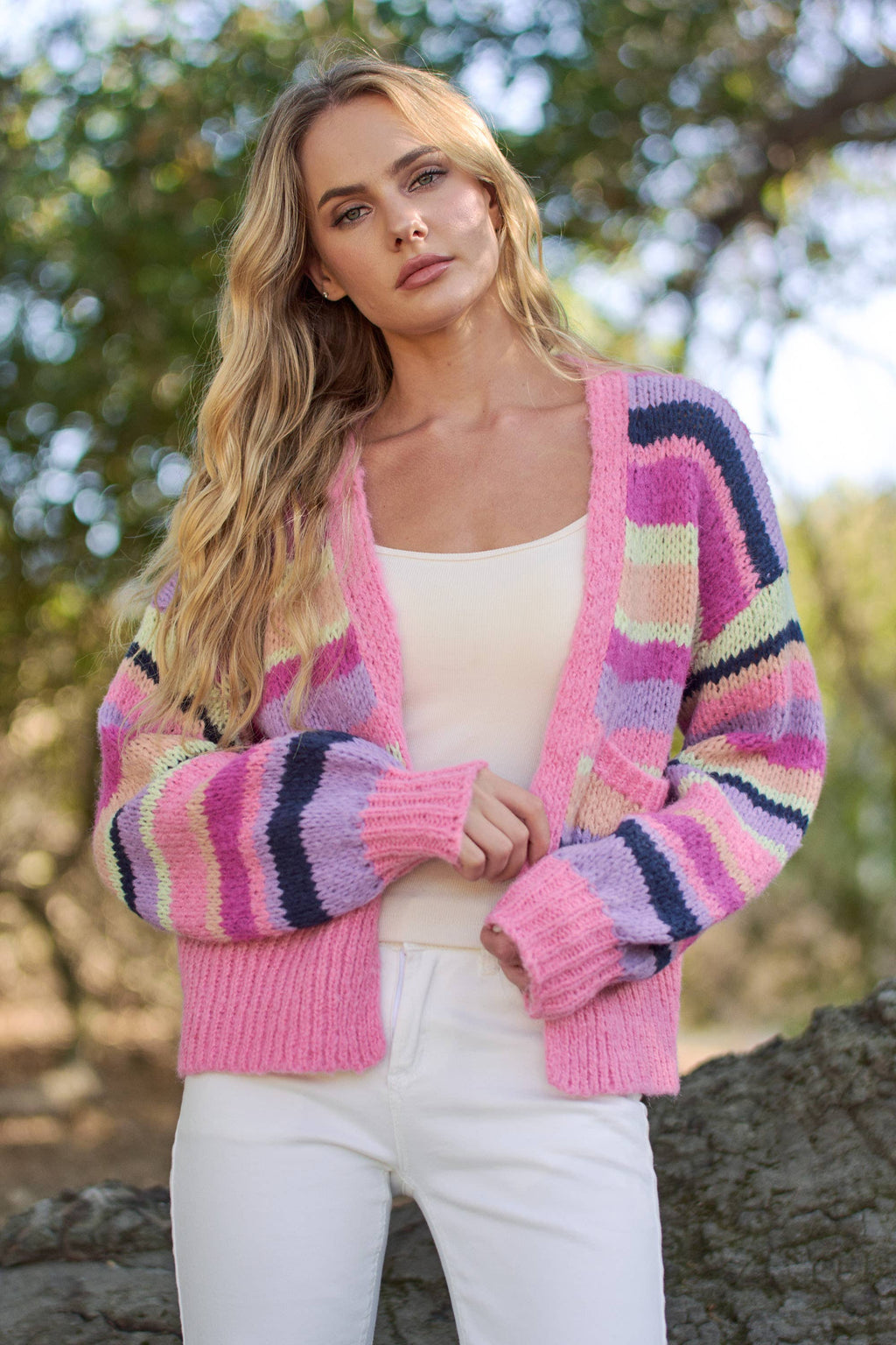 Vibrant Striped Cardigan