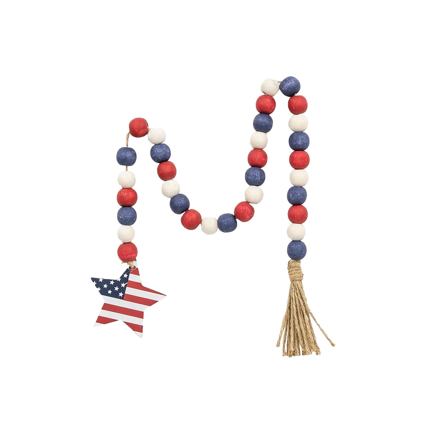 Red, White & Blue Flag Star Beaded Garland