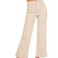 Acid Washed Frayed Cutoff Hem Straight Wide Pants