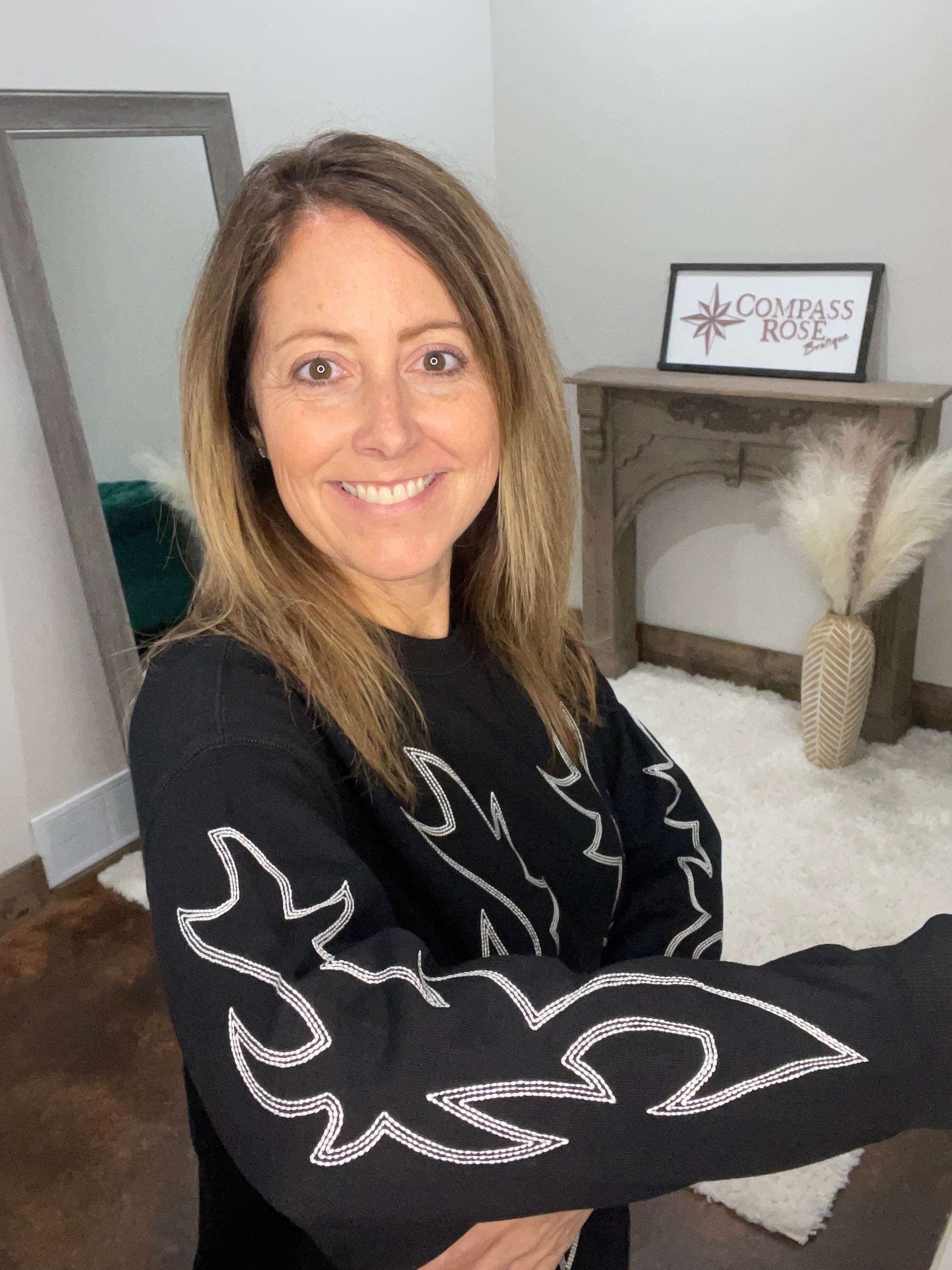 Western Boots Stitch Sweatshirt