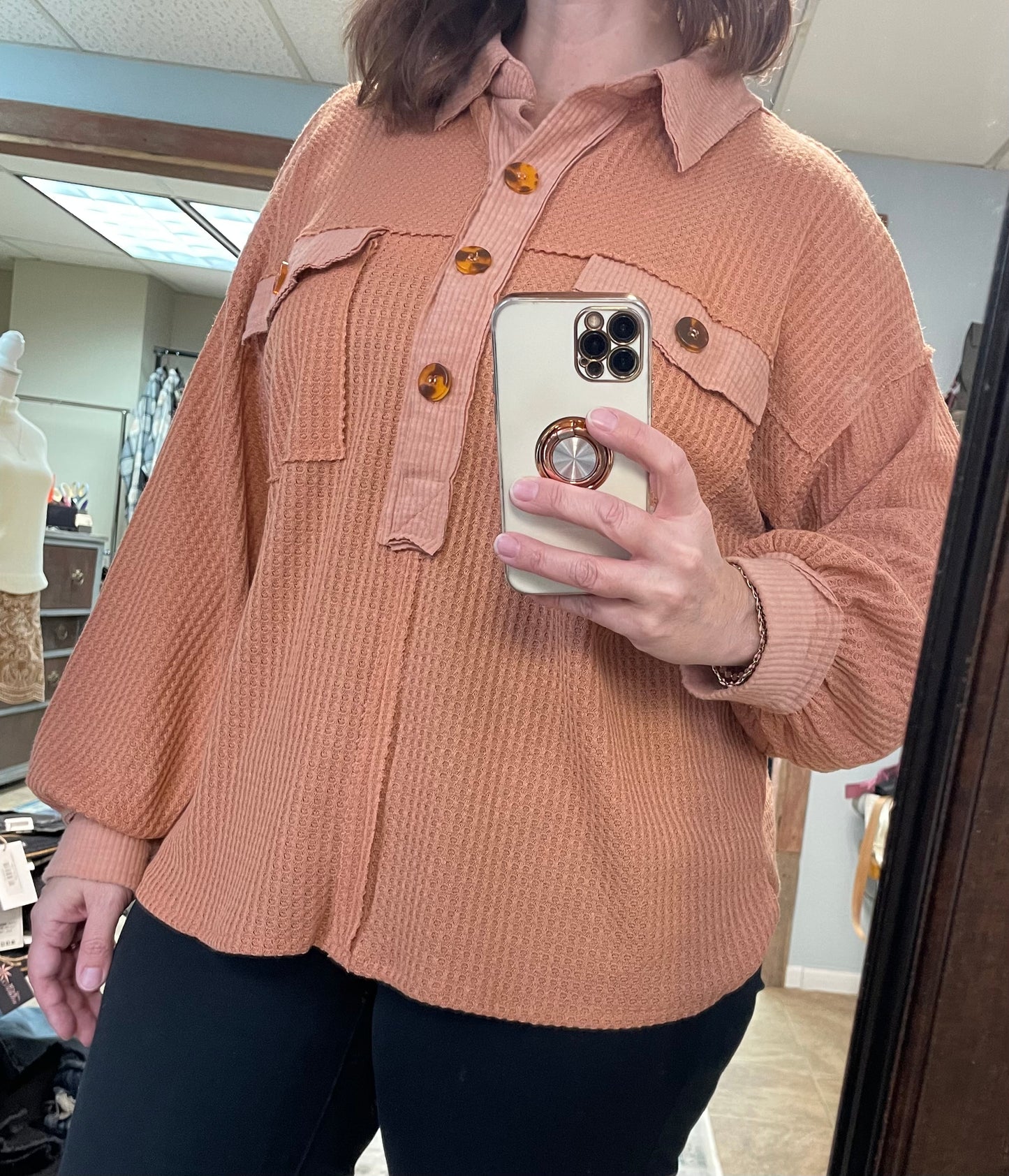 Pecan Button Down Long Sleeve