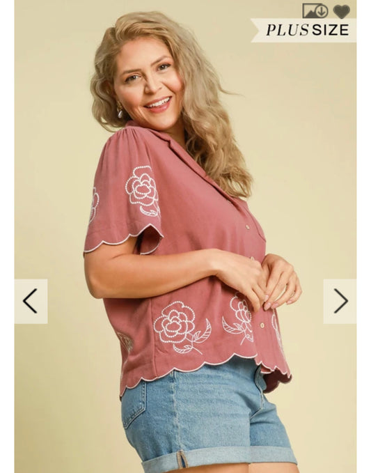 Linen Floral Top
