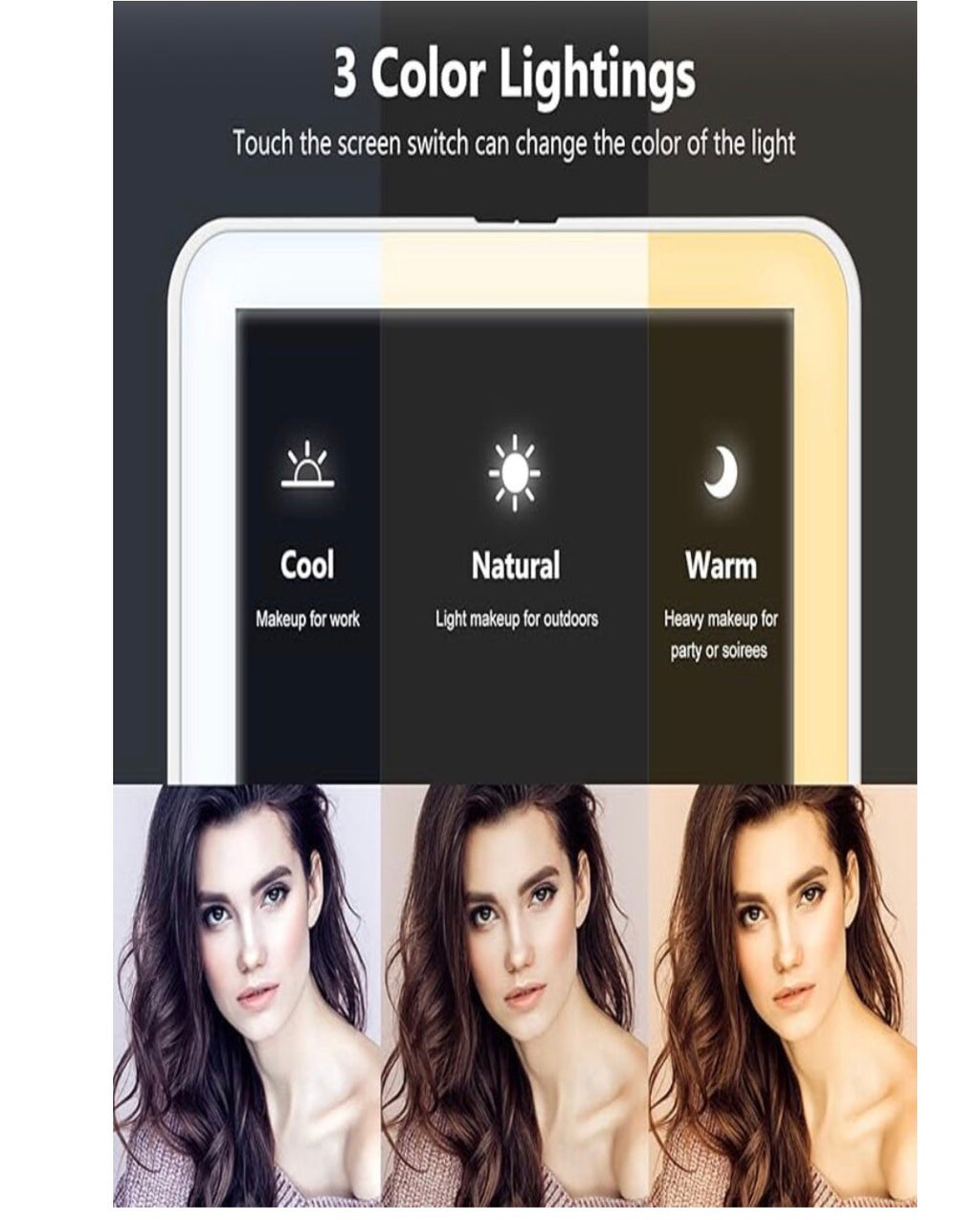 Rechargeable Travel LED Makeup Mirror Tablet