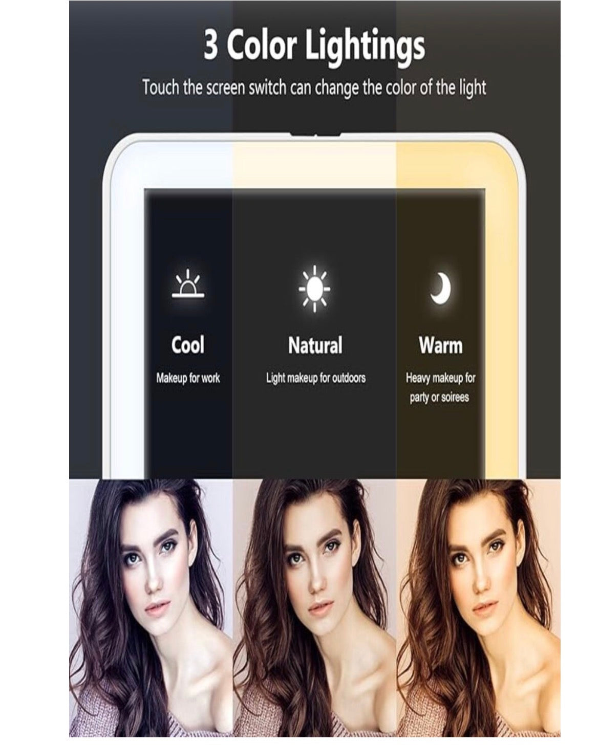 Rechargeable Travel LED Makeup Mirror Tablet