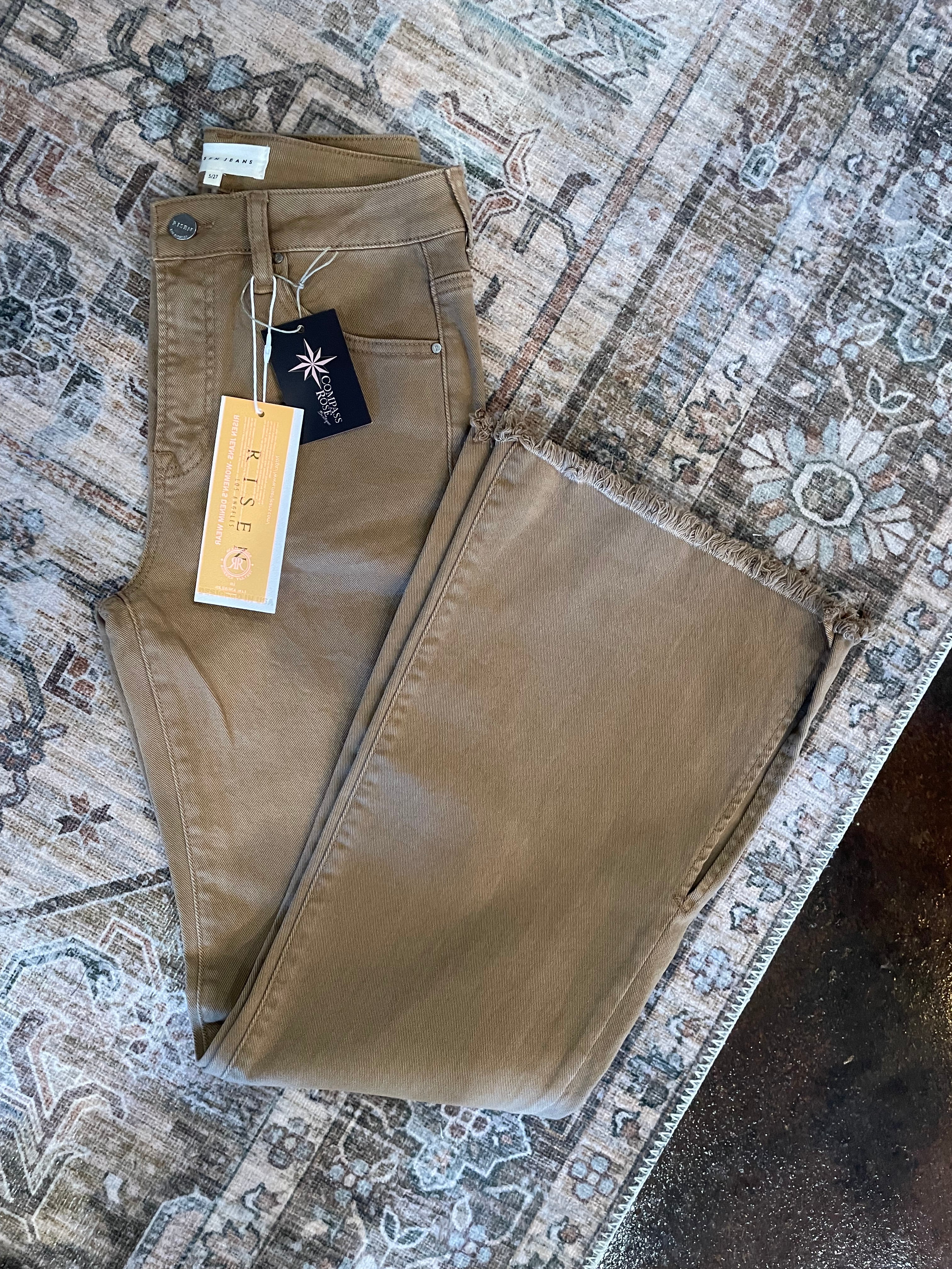 Risen High Rise Side Slit Flare Pants